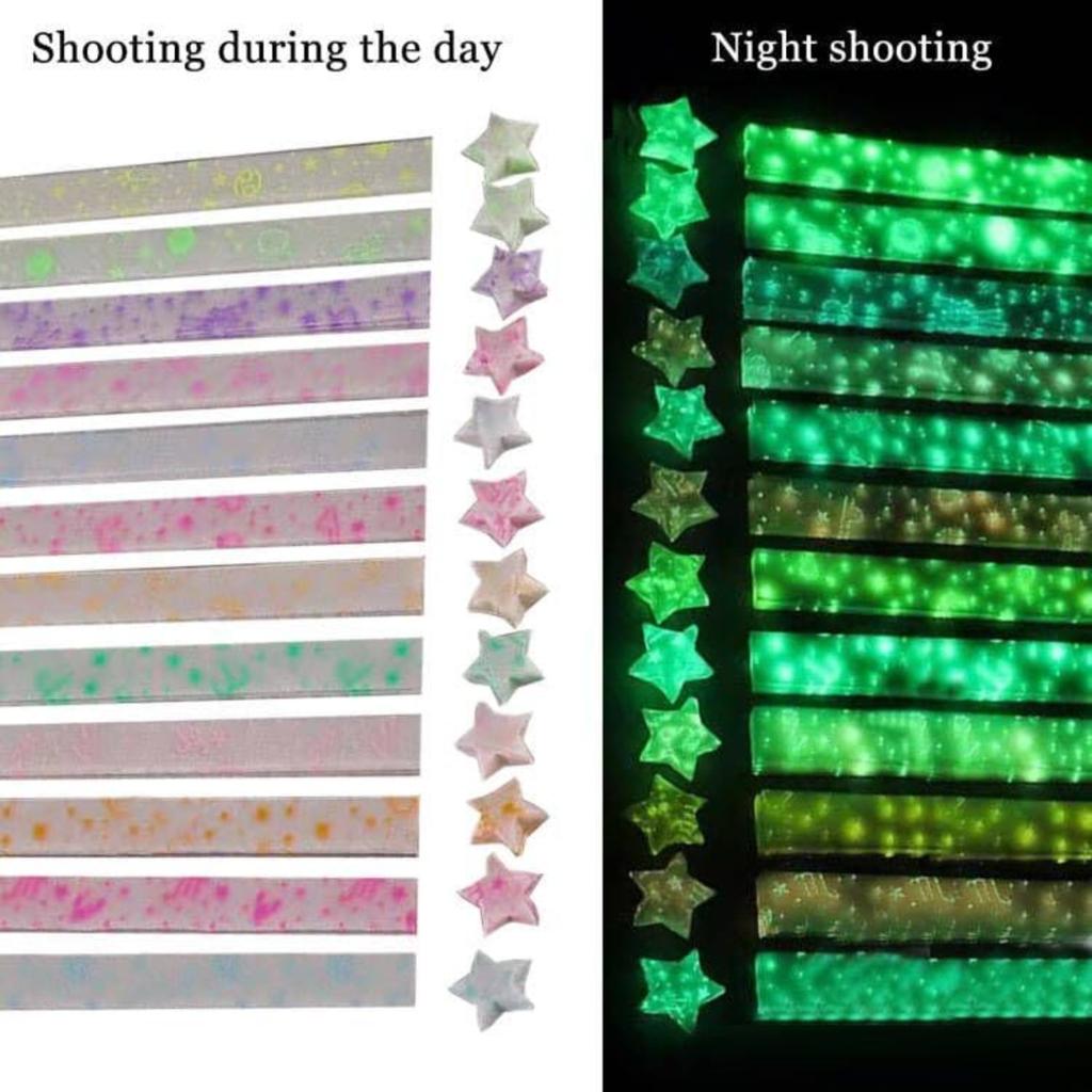 Star Origami, Colorful Decorative Paper Strips, Lucky Star Paper Strips, DIY origami paper strips glowing star origami