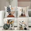 Modern Plant Pattern Throw Pillow Cushions Set Polyester Pillowcase, Sofa Decorative Cushion Cov Headboard Pillow