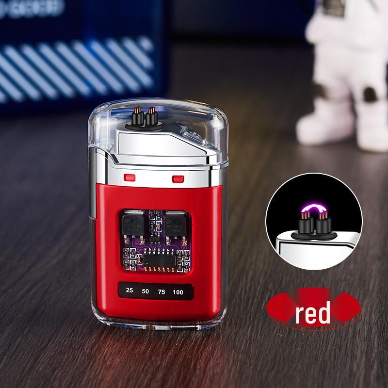 Transparent Gradient Electronic Pulse Windproof Double Arc Lighter Gift
