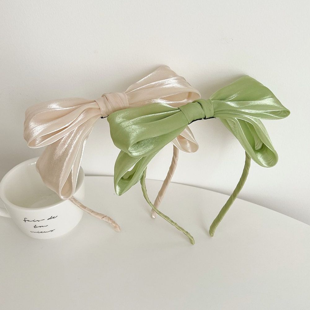 Hair Accessories Headwear Bright Silk Hairband Women Headband Korean Style Hairband Bow Hair Hoop