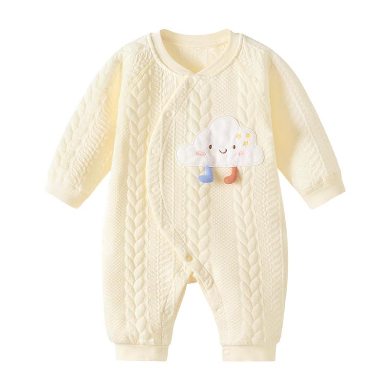 Детский хлопковый утепленный комбинезон-боди Babylove Осень/Зима 90