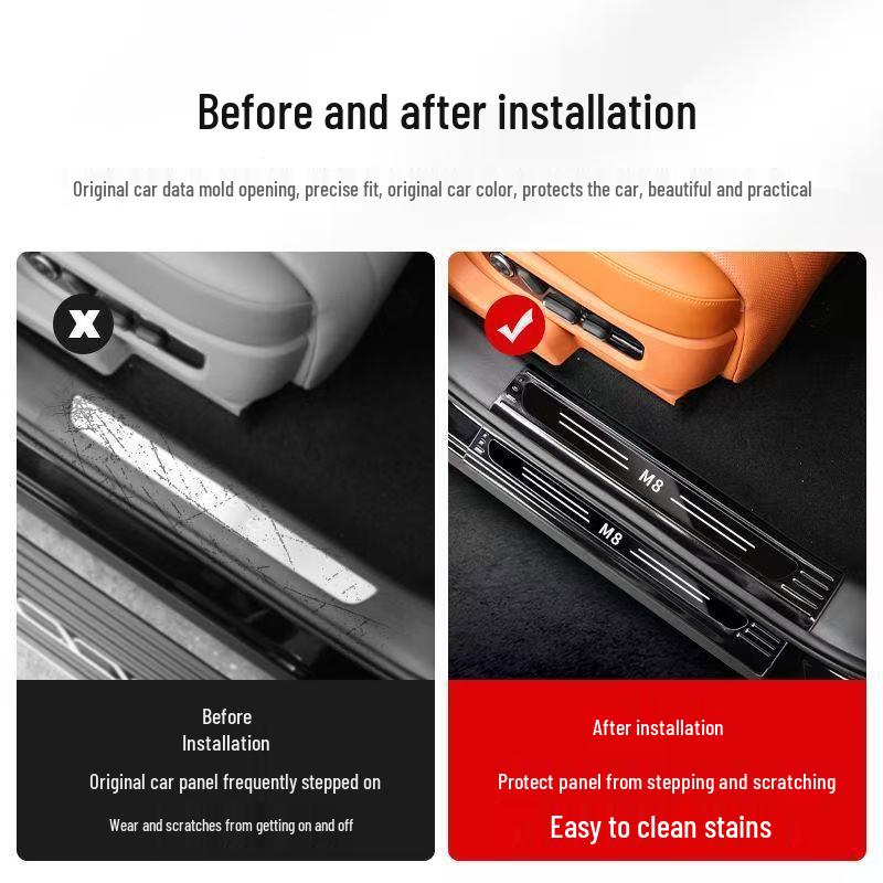 AITO M8 Stainless Steel Door Sill Protector & Trunk Guard