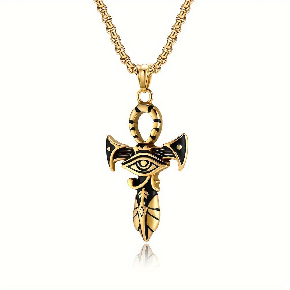 Cross Border European American Retro Style Horus Eye Anka Ancient Sword Necklace Niche Design Accessories