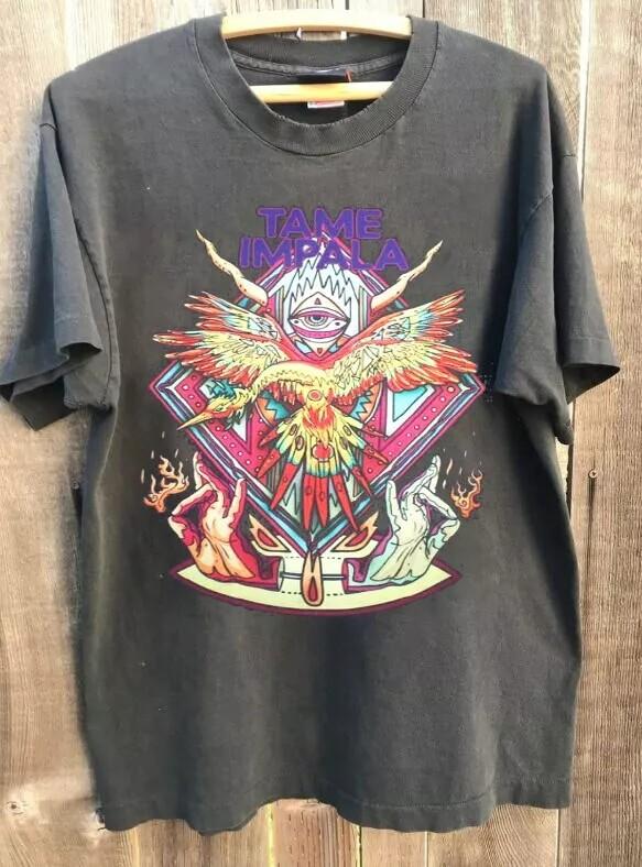 Tame Impala Band Graphic Short Sleeve Charcoal Color Tshirt For Men Women Unisex T-Shirt S