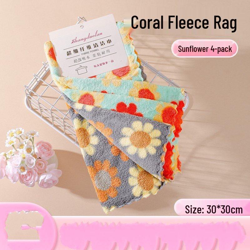 

ZISIZ Coral Velvet Kitchen Absorbent Rags