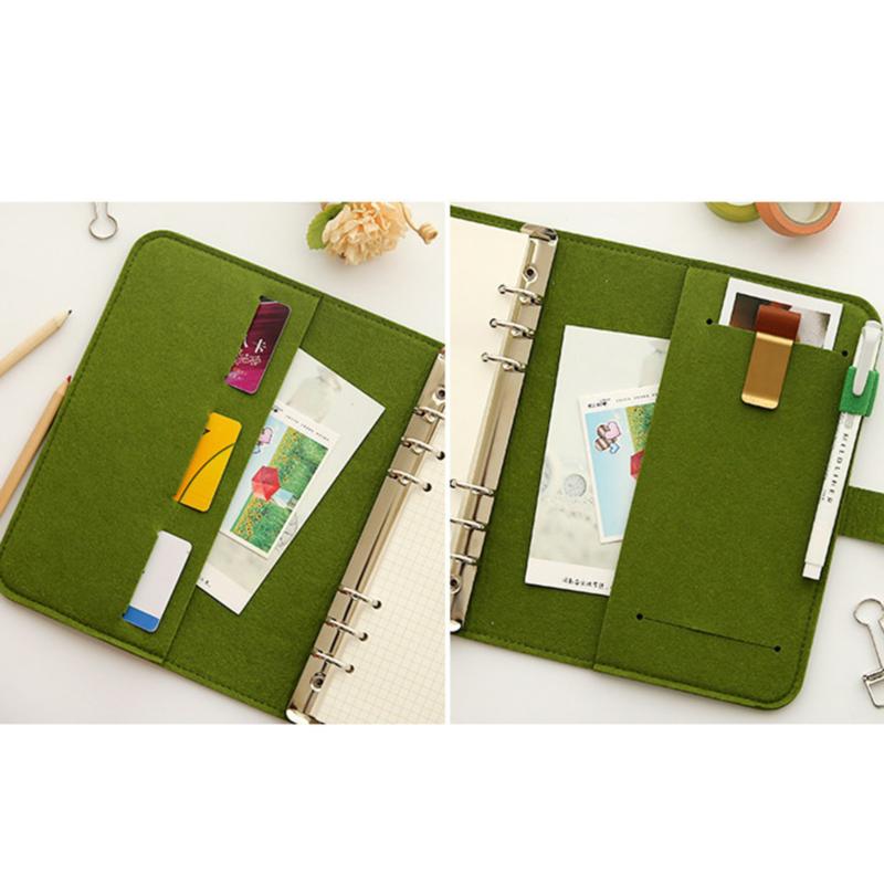 Student Replacement Cover Felt Notebook Shell Spiral Binder Traveler A5 A6 1Pc 6 Hole