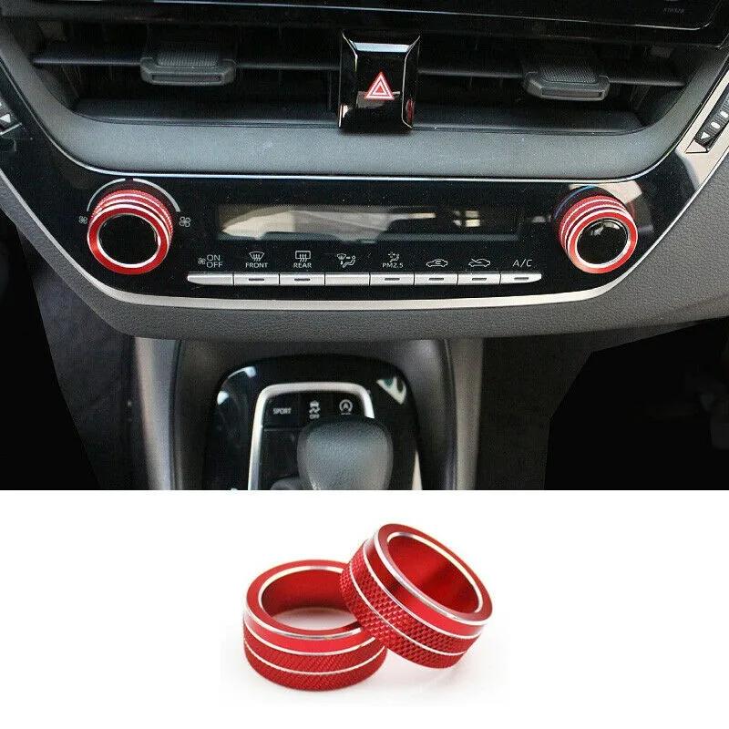 For Toyota Corolla    2Pcs Car AC Climate Control Knob Trim Button Cover Auto Accessories Car AC Control Knobs Ring