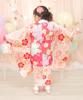 Kimono set for Hakama Gorgeous set Patterned Hair Drawstring Waist Girls Pale cherry blossoms and [KYOETSU] Shichigosan, 3-year-old, set, C, 9-piece