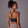 Naked Yoga Vest Women'S Cross Back Sports Bra Shock-Absorbing Gathering Seamless Cup Fitness Bra Women