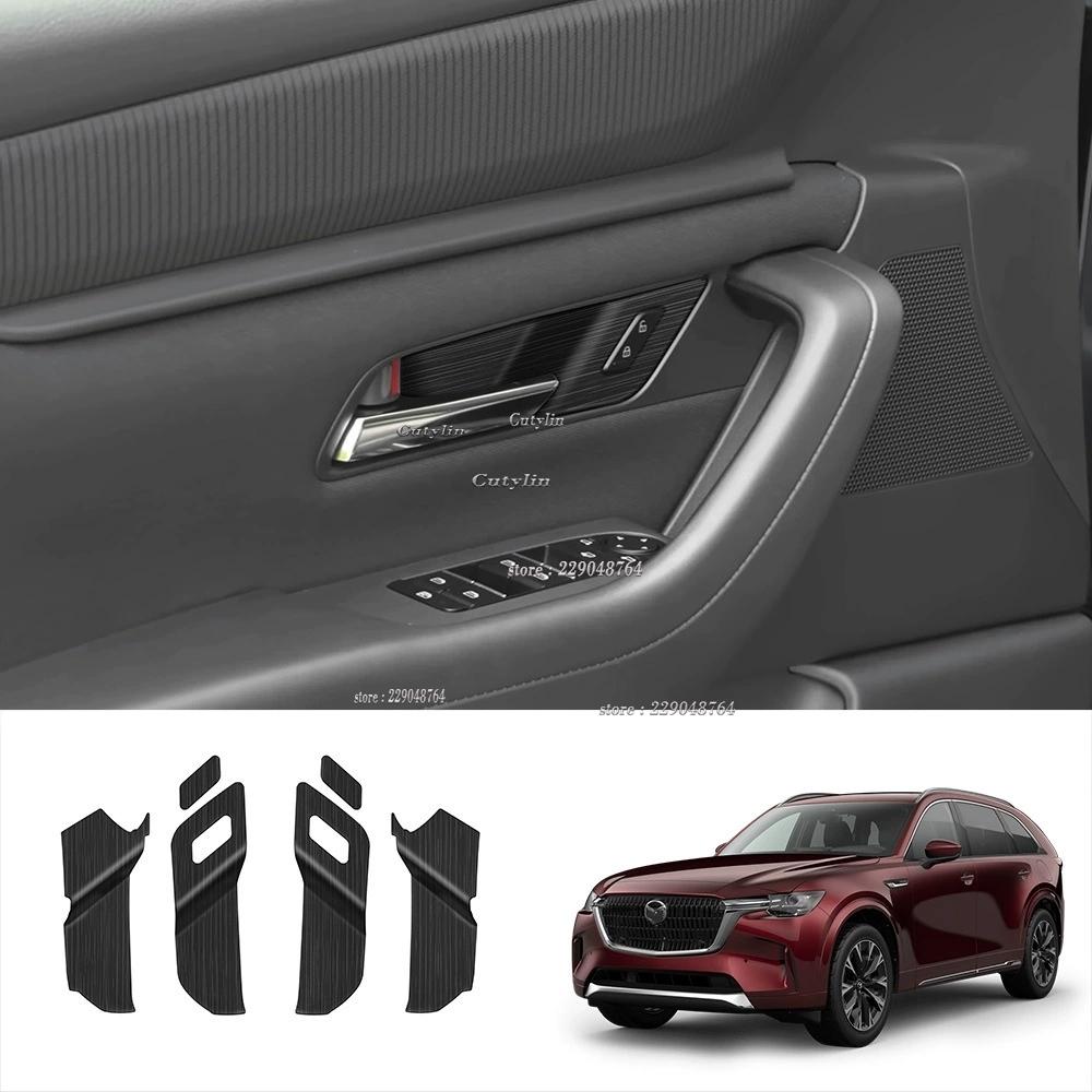 LHD RHD For Mazda CX-60 CX60 -2024 cx90 2024-2025 Carbon Fiber Car Door Handle Bowl Protector Frame Cover Trim Accessories