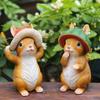 Resin Bunny Animal Cute Rabbit Desk Decorative Home Accessories Miniature Animals Decorative Kawaii Figurine