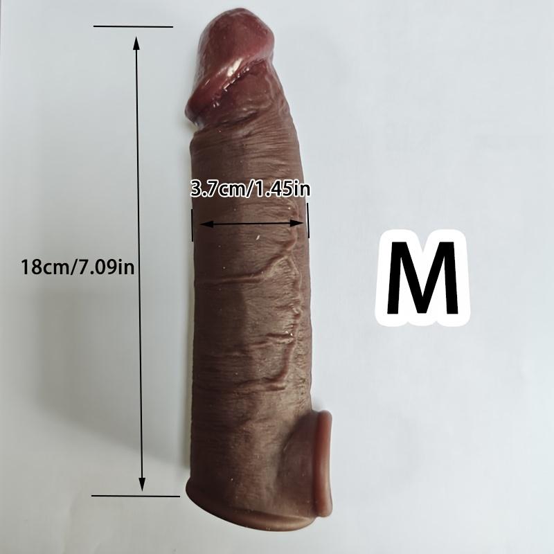 Realistic Silicone Penis Sleeve Set with Ring, Lifelike Texture, Soft & Durable Material, Reusable Male Adult Toy, Intimate Accessory