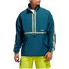 adidas Oryginalna kurtka sportowa Trefoil Taped Anorak Half-Zip Pullover męska odzież wierzchnia Teal-Green GN3894