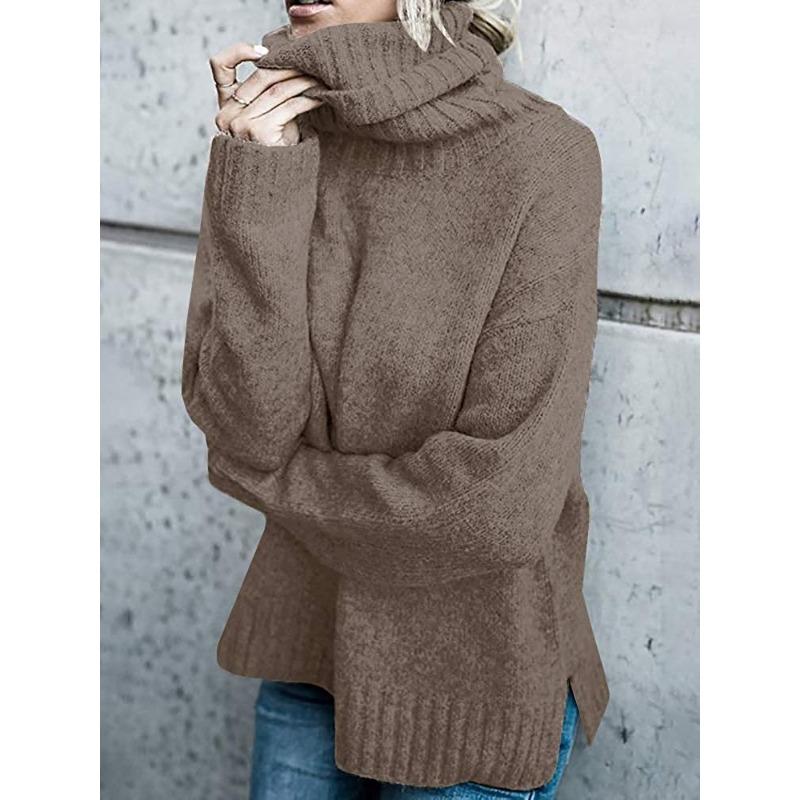 Women S High Neck Long Sleeve Pullover Knit Sweater