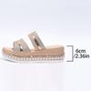 Summer new large size one-character muffin wedge sandals women's fashion thick-soled glossy women's cool slippers