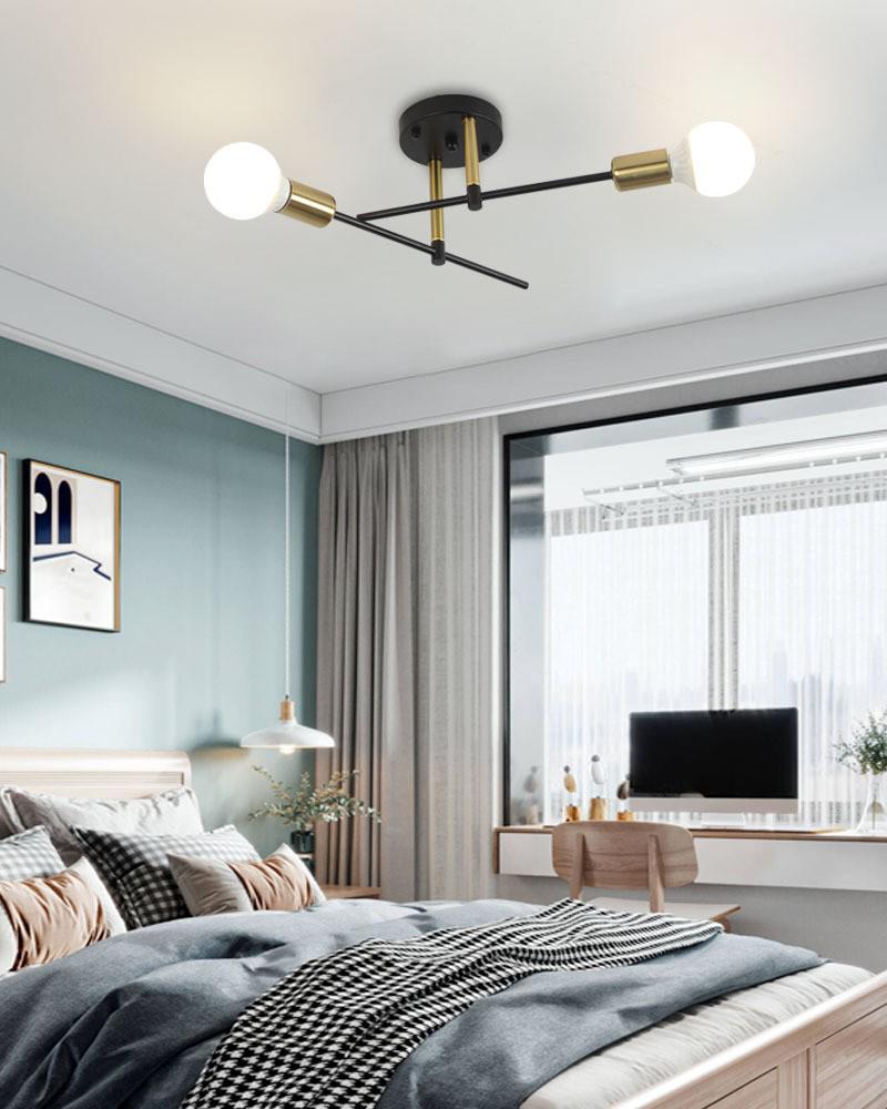 Nordic Wrought Iron LED Ceiling Light for Bedroom, Corridor, and Study