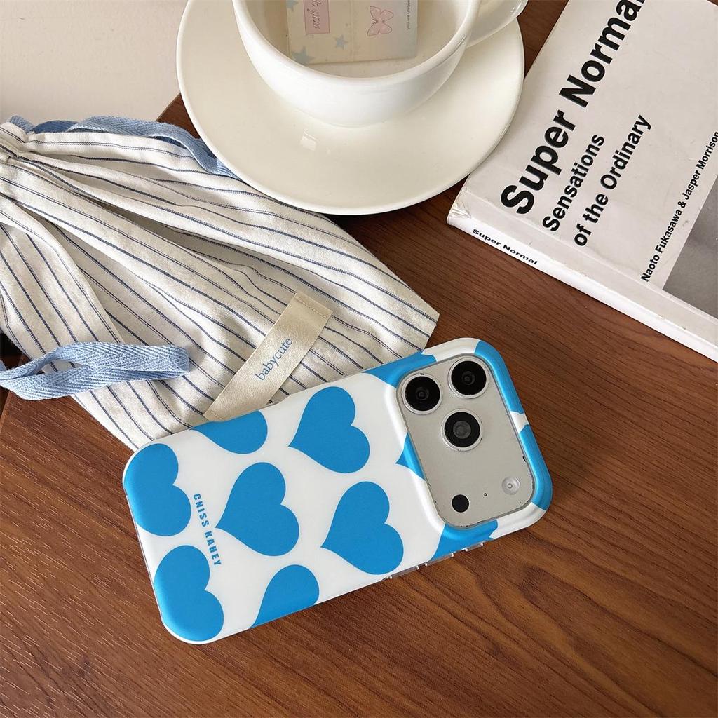 Simple Heart Drop-Proof Full Coverage Phone Case for iPhone 15/16/17 Pro Max