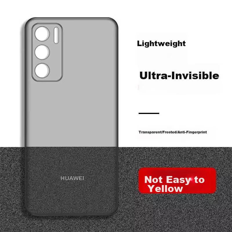 EDDGA Ultra-Thin Case for Huawei P40 Pro/P40E Pro, Matte Heat Dissipation, Full Protection, Shockproof, Simple, Hard, Transparent Black