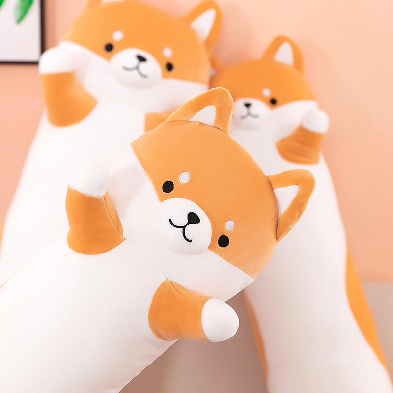 Cuscino Peluche Cane Shiba Inu 50~110cm Peluche Morbido Animale Cartone Animato Cucciolo Cuscino Lungo Peluche Supporto Corpo Gamba Regalo