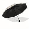 Miś Puchatek, Grzyby Automatyczny Otwierany i Zamykany Parasol - 8 Żeberek Przenośny Składany Parasol z Plastikową Rączką, Odpowiedni na Czas Wolny i