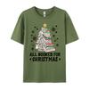 All Booked For Christmas Book Christmas Tree Lights Unisexs Designer T Shirt Printed Tshirt Letter Funny Shirts Female Oversized
