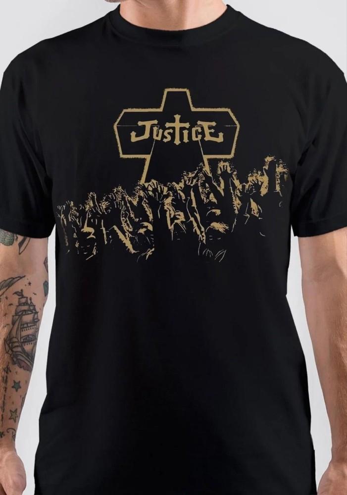 Rare Justice Band T Shirts Gift Fans Black S234XL Shirt FN1153 Unisex T-Shirt XL