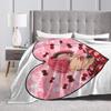 Choi San ATEEZ Cherry Blanket  Picnic Flannel Bedding Throws For Couch Chair Warm Soft Design Quality Bedspread Birthday Gift