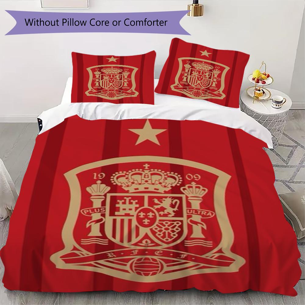 La Roja Pattern Bedding uilt Set uilt Cover Pillowcase Home Decoration Birthday Gift (1 * duvet cover + 2 * pillowcase without core) 135x200cm