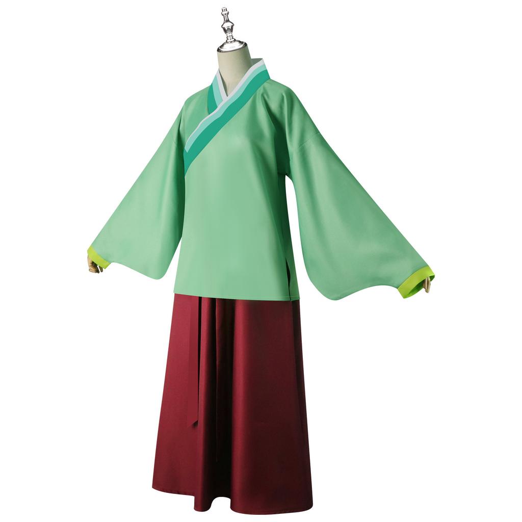 Medicine House Girl Whispering Cat Cos Taking Green Hanfu Kimono Medicine Girl Whispering Stage Playing Anime