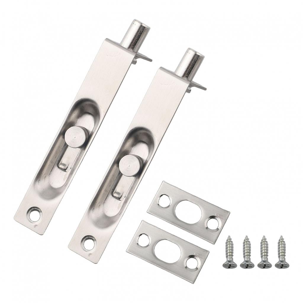 2 Pack 4 Inch Door Flush Bolt Stainless Steel Security Door  Concealed