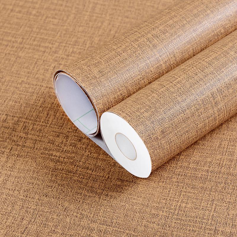 Self-Adhesive Waterproof Linen Texture Wallpaper for Bedroom and Living Room