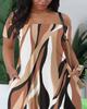 European & American Women's Casual Off-Shoulder Sexy Print Dress
