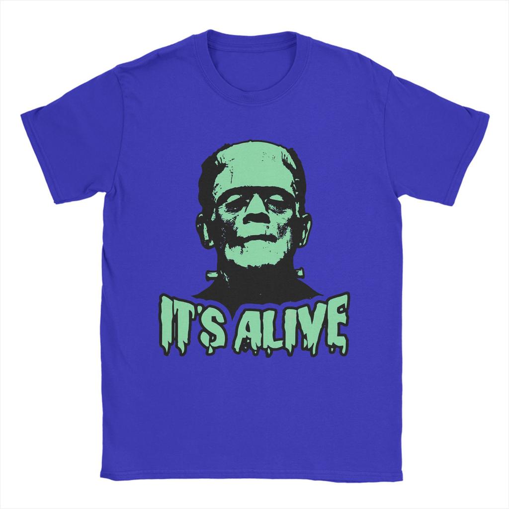 Novelty Frankenstein Monsters Horror Movie T-Shirt Men's Cotton Short Sleeve  Round Neck Summer Top Tee