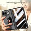For iPhone Ultra Fold Case With Tempered Film Magnetic Shrink Stand Protective Back Cover For Wireless Charging Phone Shell