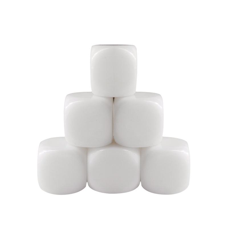10Pcs White Dices Cube Six Sided Dices with Round Corners 16MM Acrylic Dices for Classroom Board Game Sticker