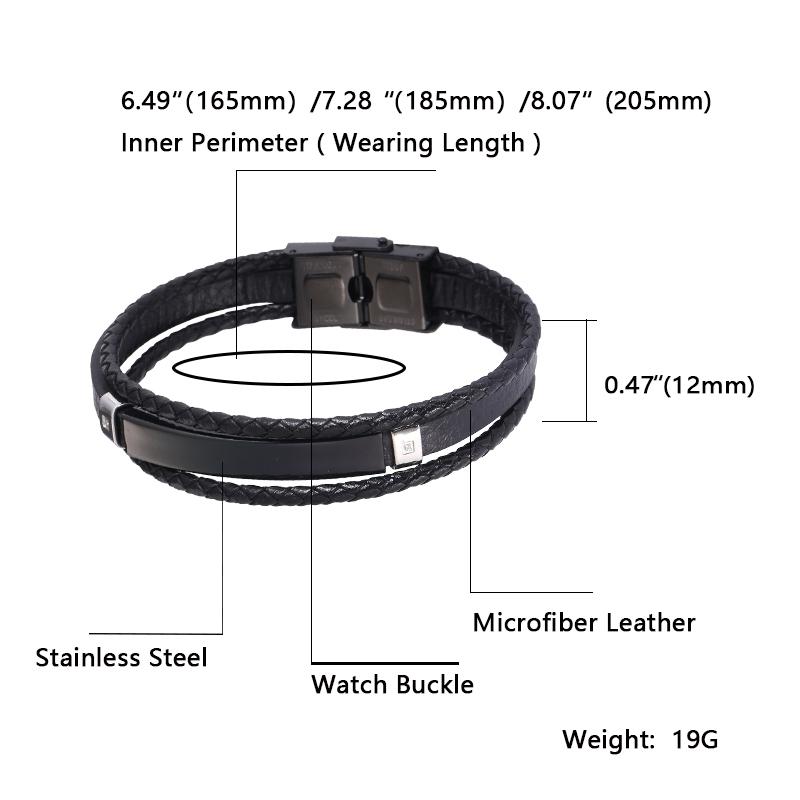 Multi Layer Leather Bracelets for Men Women Charm Stainless Steel Casual Personalized Bangle Gift