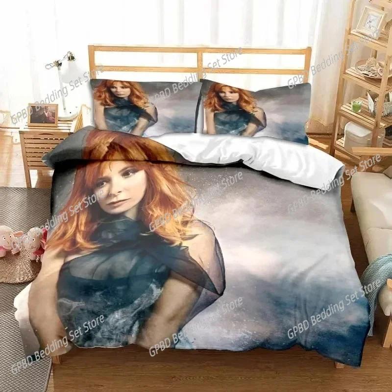 Singer Mylene Farmer Bedding Set 3D Printed Suitable For Bedroom Duvet Cover Set With Pillowcases Kids Home Textile