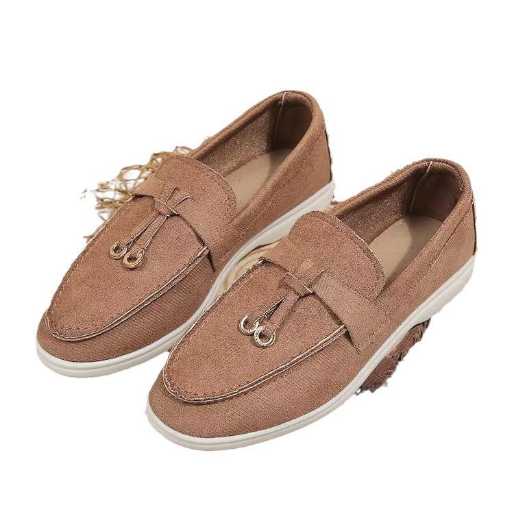 2025 New Autumn European and American Foreign Trade Casual Flat One-pedal Loafers Doudou Shoes Casual Single Shoes