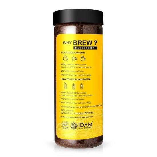 Bevzilla 200 Gram Hazelnut Flavoured Instant Coffee Powder Jar|Make 100 Cups|Arabica Beans|Best for Espresso, Latte & Cappucino