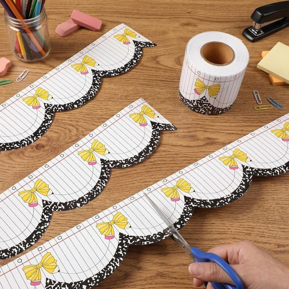 10m/roll Classroom Border Sticker Self Adhesive Wall Border Sticker School Bulletin Board