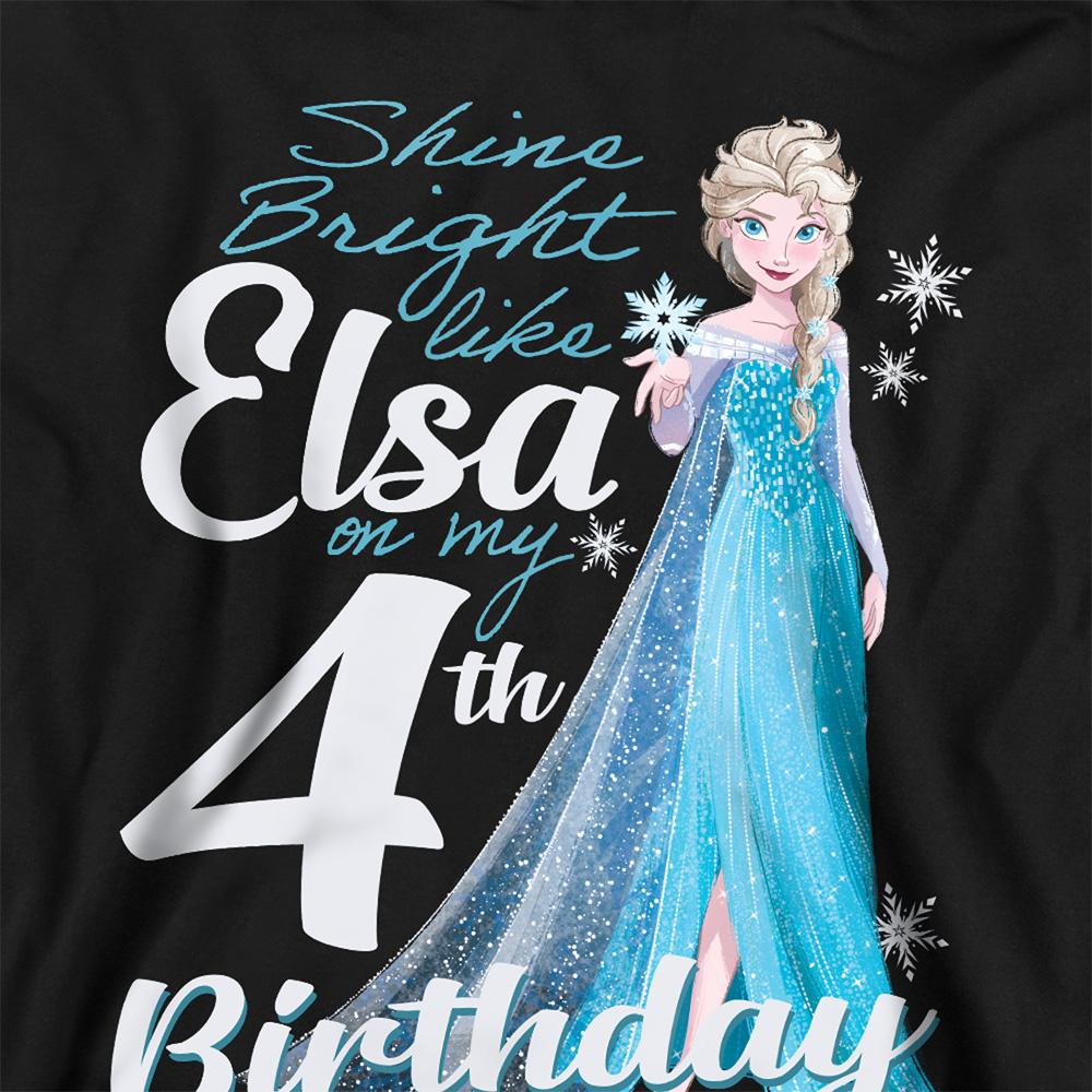 Frozen Childrens/Kids Bright Like Elsa Heather 4th Birthday Pullover Hoodie
