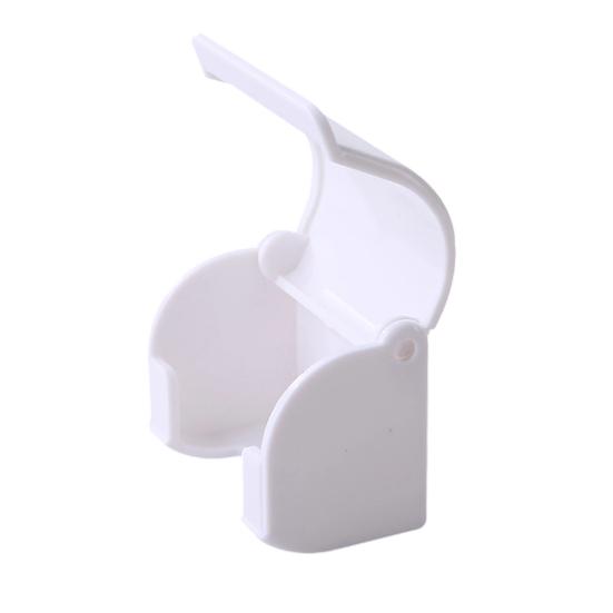 

Shaver Rack Plastic Waterproof Non-Slip Bathroom Organizer with Cover No-Drill Adhesive Installation Razor Holder білий