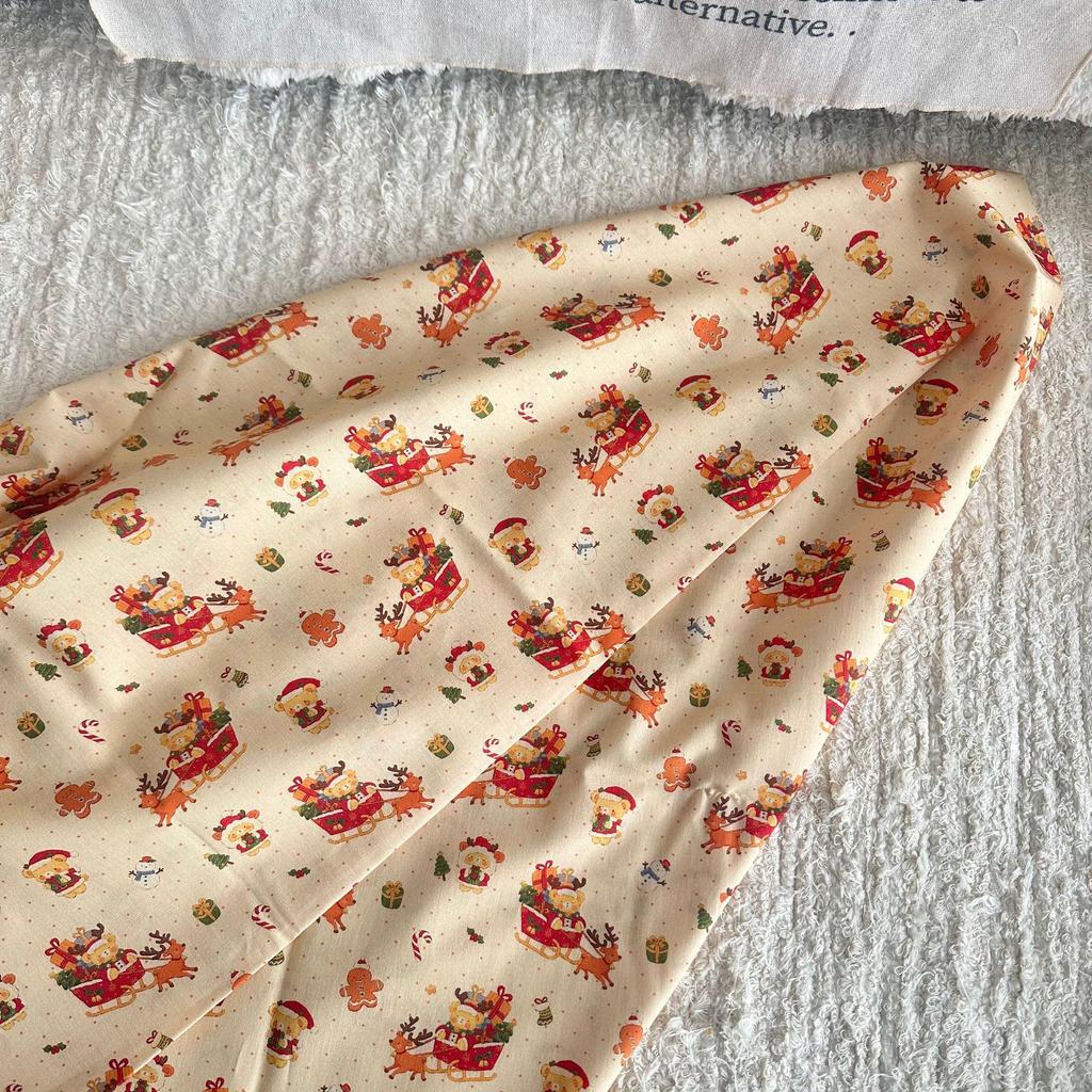 Korean Style 100% Cotton Digital Print Cartoon Fabric for Children's, Family, and Homewear DIY