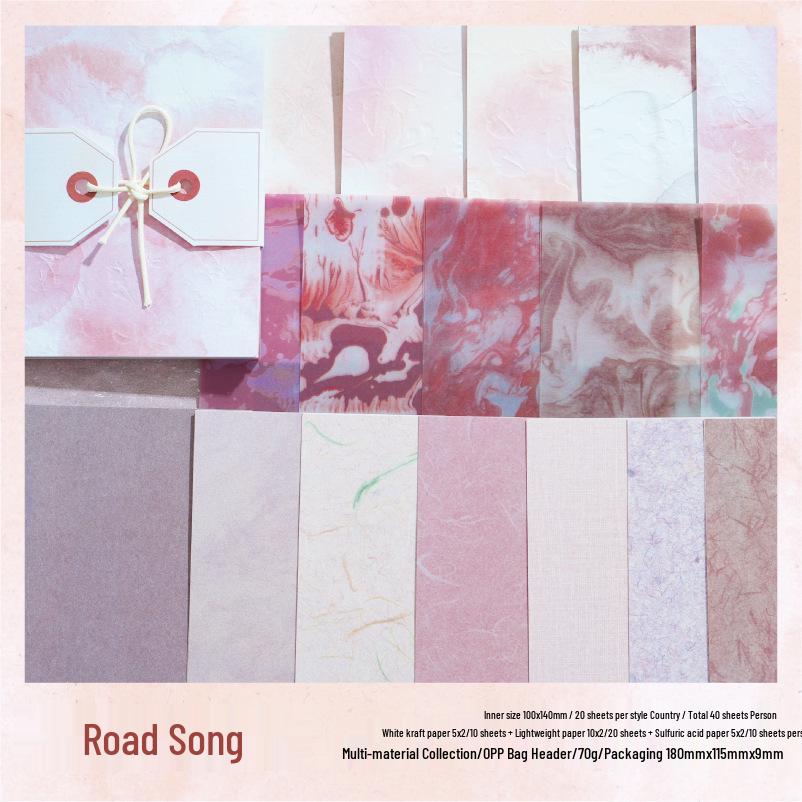 Twilight Embossed Collage Stickers: 6 Styles, 40 Tearable Sheets, Multi-Material  Flower Meets Wind  Series
