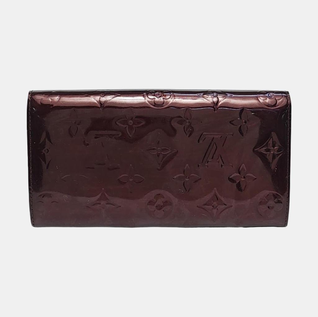 [Pre-Owned] Sarah Wallet Snap Closure Logo Embossed Folded Patent Leather - Very Good #WVIH1Q