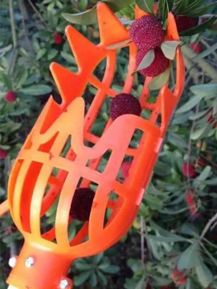 

Инструмент для сбора фруктов с металлической корзиной и тканевым мешком для сбора - прочный садовый инструмент для сбора яблок, персиков, груш, M