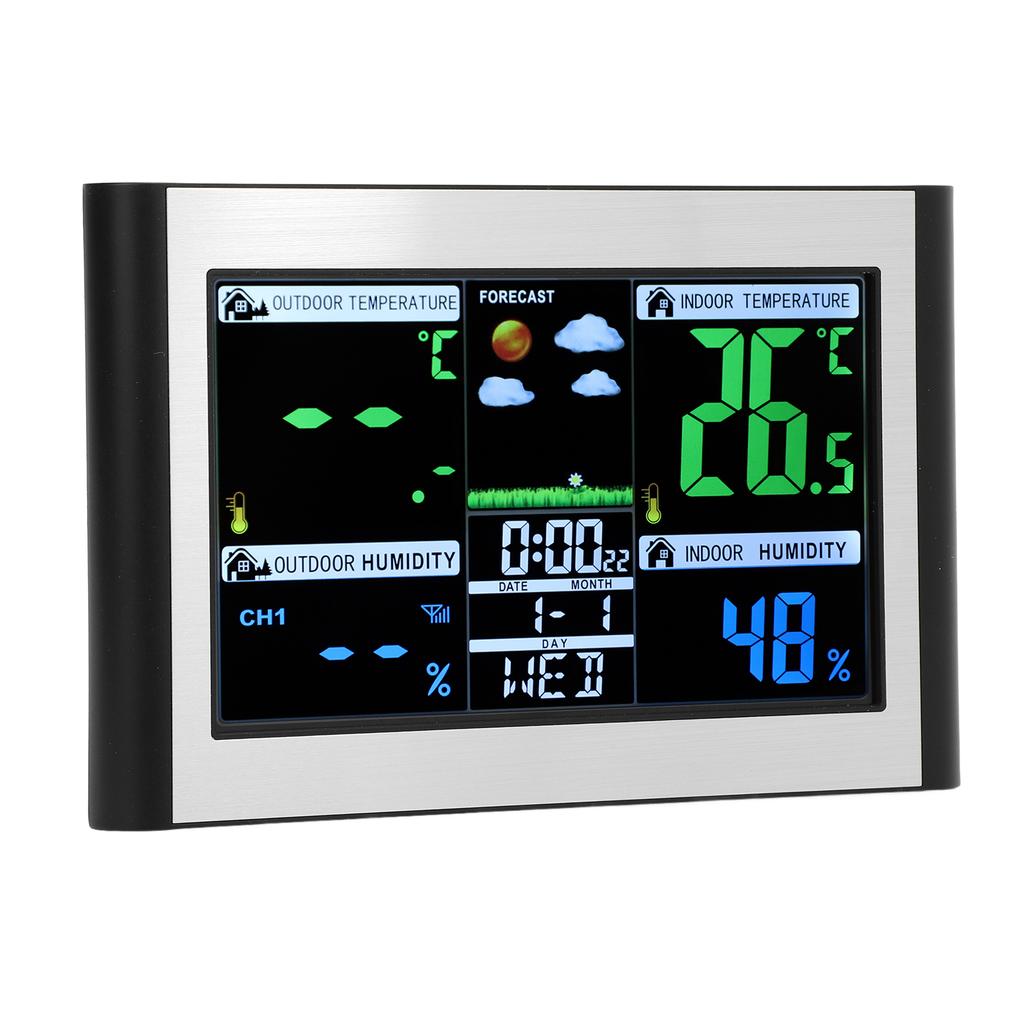 Weather Clock Station Color Screen Digital Display Weather Forecast Indoor Outdoor Temperature