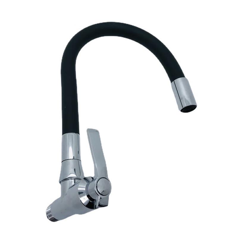 YIXI Black Universal Wall-Mounted Kitchen Faucet