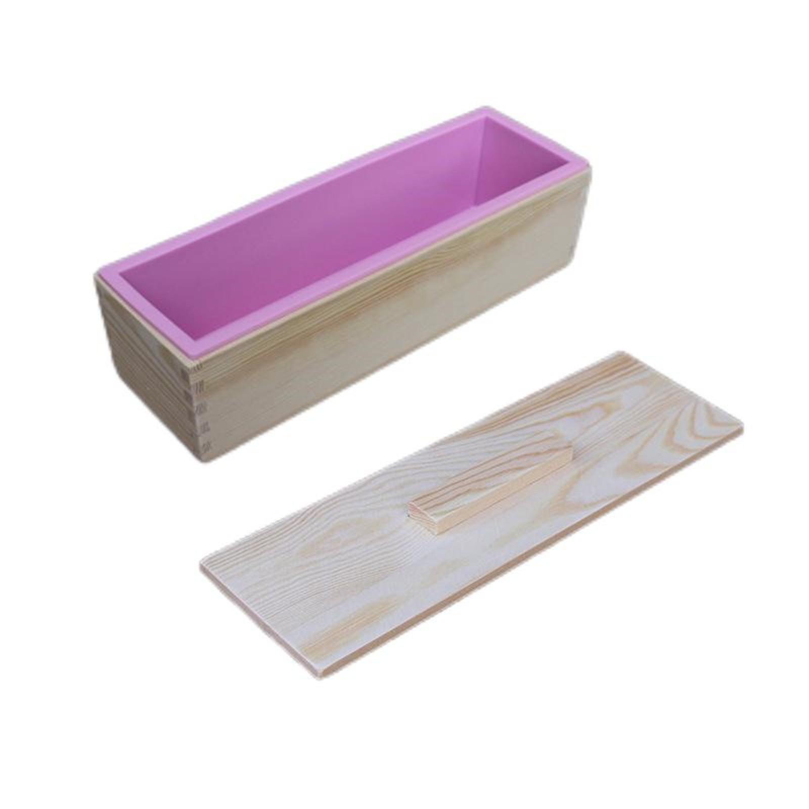 

Силиконовая форма для мыла, кухонные принадлежности, прямоугольный инструмент ручной работы, форма для выпечки тостов, кексов с деревянной коробкой розовый