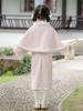 2025 Winter Velvet Pink Cheongsam Shawl Dress - Tang Suit Princess Style New Year's Outfit